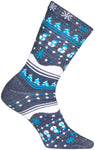 SockGuy Winter Sweater Wool Socks - 6 inch Blue/Gray/White Small/Medium