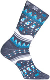 SockGuy Winter Sweater Wool Socks - 6 inch Blue/Gray/White Small/Medium