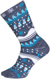 SockGuy Winter Sweater Wool Socks - 6 inch Blue/Gray/White Large/X-Large