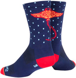 SockGuy Ray Crew Socks - 6 inch Blue/Orange/Red Small/Medium