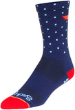 SockGuy Ray Crew Socks - 6 inch Blue/Orange/Red Large/X-Large