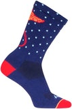 SockGuy Ray Crew Socks - 6 inch Blue/Orange/Red Small/Medium