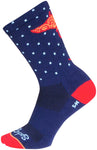 SockGuy Ray Crew Socks - 6 inch Blue/Orange/Red Small/Medium