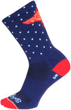 SockGuy Ray Crew Socks - 6 inch Blue/Orange/Red Small/Medium