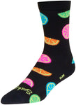 SockGuy Citrus Crew Socks - 6 inch Black/Multi Small/Medium