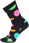 SockGuy Citrus Crew Socks - 6 inch Black/Multi Small/Medium