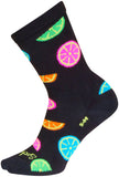 SockGuy Citrus Crew Socks - 6 inch Black/Multi Small/Medium