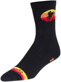 SockGuy Moto Crew Socks - 6 inch Black/Multi Large/X-Large