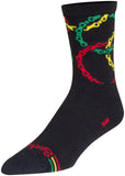 SockGuy Connected Crew Socks - 6 inch Black/Multi Large/X-Large