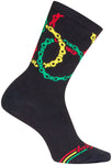 SockGuy Connected Crew Socks - 6 inch Black/Multi Small/Medium