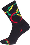 SockGuy Connected Crew Socks - 6 inch Black/Multi Small/Medium