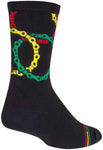 SockGuy Connected Crew Socks - 6 inch Black/Multi Large/X-Large