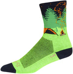 SockGuy Off the Grid Crew Socks - 6 inch Green/Black/Brown Small/Medium