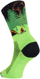 SockGuy Off the Grid Crew Socks - 6 inch Green/Black/Brown Small/Medium