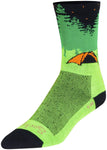 SockGuy Off the Grid Crew Socks - 6 inch Green/Black/Brown Small/Medium