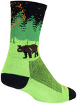 SockGuy Off the Grid Crew Socks - 6 inch Green/Black/Brown Small/Medium