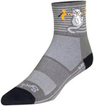 SockGuy Hang in There Classic Socks - 3 inch Gray/Multi Small/Medium