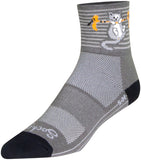 SockGuy Hang in There Classic Socks - 3 inch Gray/Multi Small/Medium