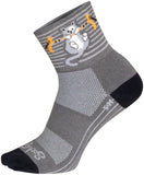 SockGuy Hang in There Classic Socks - 3 inch Gray/Multi Large/X-Large