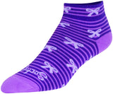 SockGuy Tie Bow Classic Socks - 1 inch Purple Women's Small/Medium