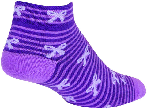 SockGuy Tie Bow Classic Socks - 1 inch Purple Women's Small/Medium