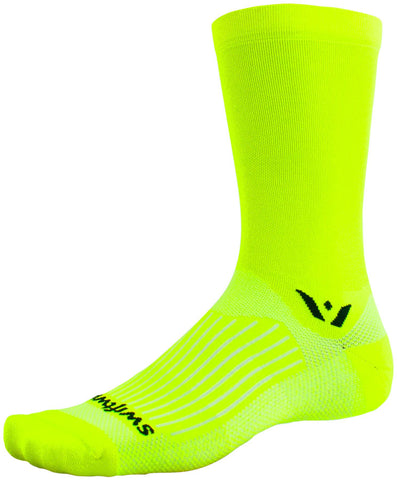 Swiftwick Aspire Seven Socks - 7 inch Hi-Viz Yellow Large