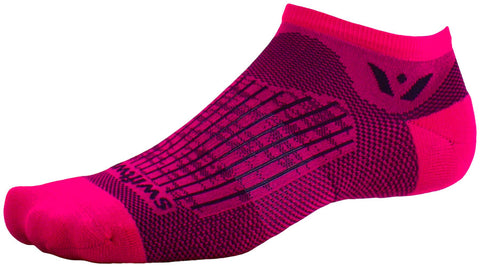 Swiftwick Aspire Zero Socks - No Show Bolt Fuschia Black Small