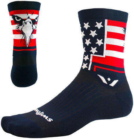 Swiftwick Vision Five Tribute Socks - 5 inch USA Eagle X-Large