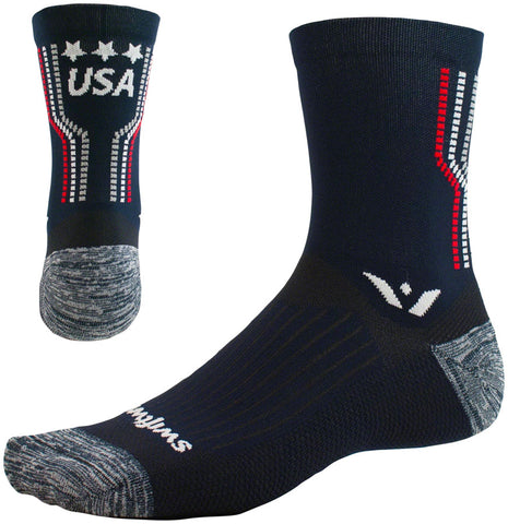 Swiftwick Vision Five Tribute Socks - 5 inch USA Proud Small