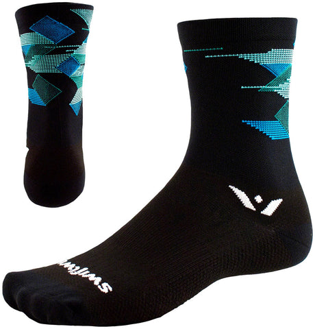 Swiftwick Vision Six Cubic Sock - 6 inch Black Large