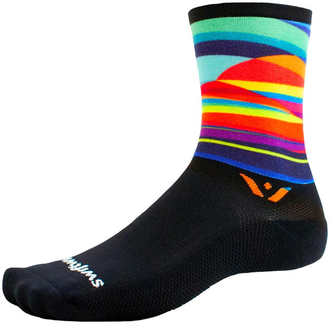 Swiftwick Vision Six Impression Socks - 6 inch Sunrise Small