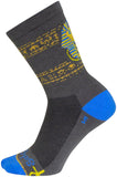 SockGuy Ancient Crew Socks - 6 inch Gray/Yellow/Blue Large/X-Large