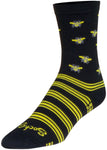 SockGuy Buzz Crew Socks - 6 inch Black/Yellow Small/Medium