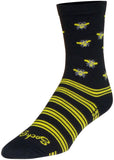 SockGuy Buzz Crew Socks - 6 inch Black/Yellow Small/Medium