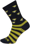 SockGuy Buzz Crew Socks - 6 inch Black/Yellow Small/Medium