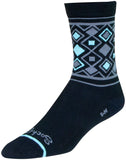 SockGuy Diamond Crew Socks - 6 inch Black/Gray/Blue Large/X-Large