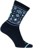 SockGuy Diamond Crew Socks - 6 inch Black/Gray/Blue Large/X-Large