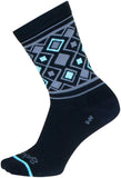 SockGuy Diamond Crew Socks - 6 inch Black/Gray/Blue Large/X-Large