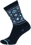 SockGuy Diamond Crew Socks - 6 inch Black/Gray/Blue Small/Medium