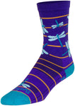 SockGuy Dragonflies Crew Socks - 6 inch Purple/Blue/Orange Small/Medium