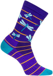 SockGuy Dragonflies Crew Socks - 6 inch Purple/Blue/Orange Small/Medium