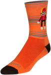 SockGuy Funky Monkey Crew Socks - 6 inch Orange/Red/Brown Small/Medium