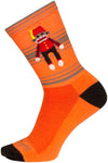 SockGuy Funky Monkey Crew Socks - 6 inch Orange/Red/Brown Small/Medium