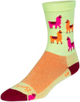 SockGuy Mo' Llamas Crew Socks - 6 inch Green/Pink/Orange Large/X-Large