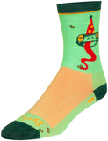 SockGuy Ribbit Crew Socks - 6 inch Green/Red/Orange Small/Medium