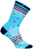 SockGuy Sparkler Crew Socks - 6 inch Red/White/Blue Small/Medium