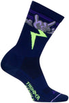 SockGuy Thunder Crew Socks - 6 inch Navy/Purple/Green Large/X-Large