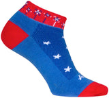 SockGuy Pinwheel Classic Low Socks - 1 inch Red/White/Blue Women's