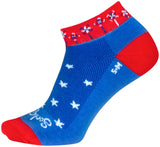 SockGuy Pinwheel Classic Low Socks - 1 inch Red/White/Blue Women's