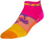 SockGuy Tropical Classic Low Socks - 1 inch Pink/Yellow/Orange Women's